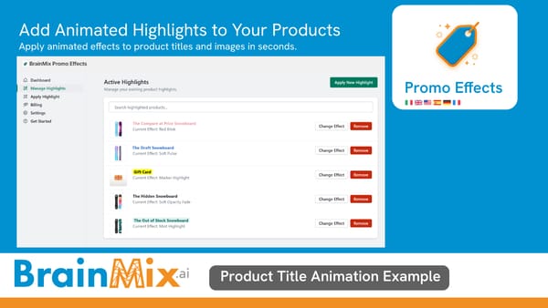 BrainMix Promo Effects in Shopify